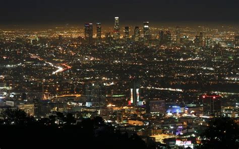 1680x1050 Los Angeles Night View Top View Wallpaper 
