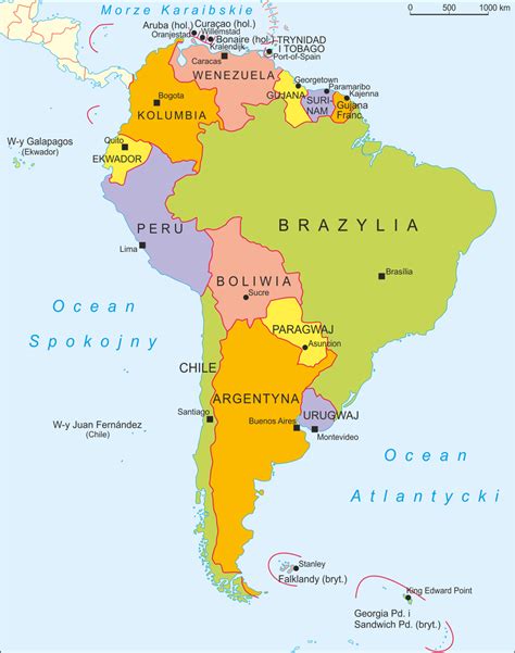 Mapa Ameryki Po Udniowej Ameryka Po Udniowa Mapa Fizyczna Topograficzna