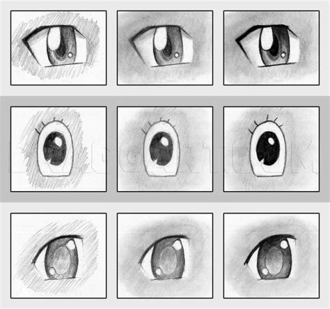 How To Draw And Shade Anime Eyes Step By Step Drawing Guide By