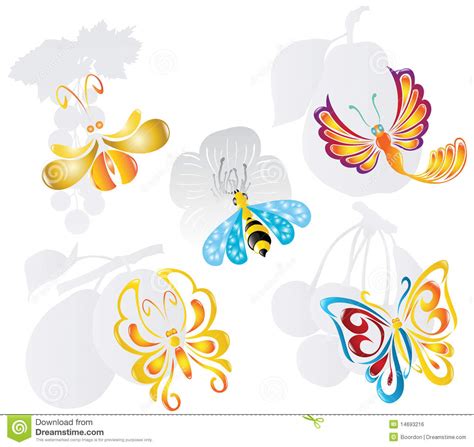 Fruit fly butterfly stock vector. Illustration of flower - 14693216