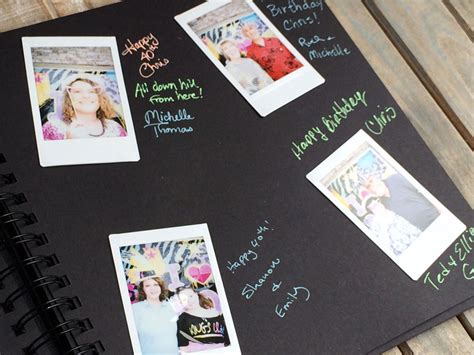 You can also have your guest hang their photos to be placed in a photo album at a later time. Polaroid guest book album | Chica and Jo