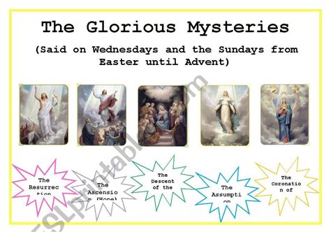 Glorious Mysteries Of The Rosary Printable Printable Templates