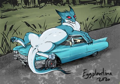 Rule 34 Anus Belly Blue Body Blue Scales Cadillac Car Dragon Dragons