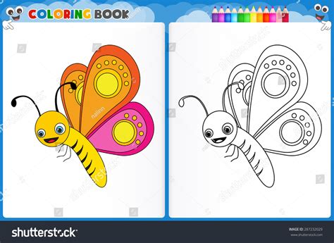 Papillon de la page de coloration : image vectorielle de stock (libre