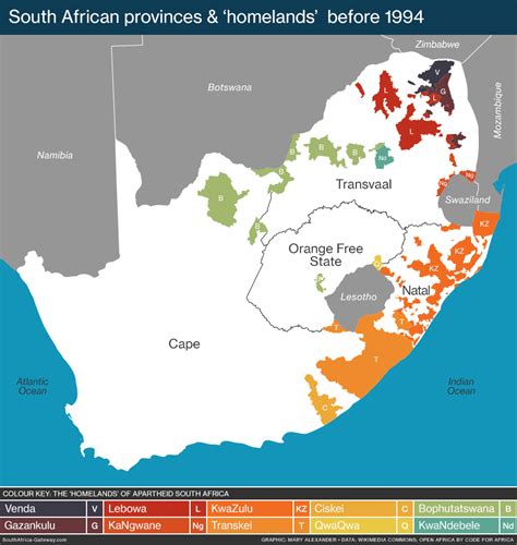 Map Of South African Provinces And Homelands Before 1996 South