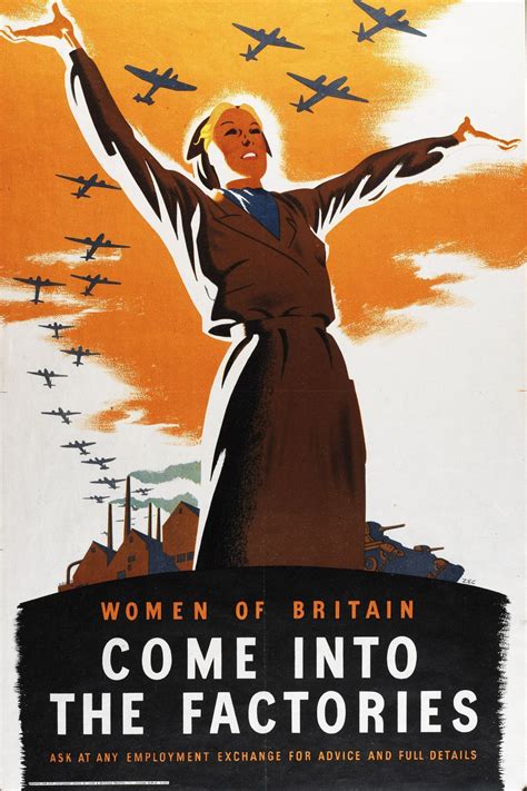 poster de propaganda da segunda guerra mundial onde se lê mulheres da bretanha venham às