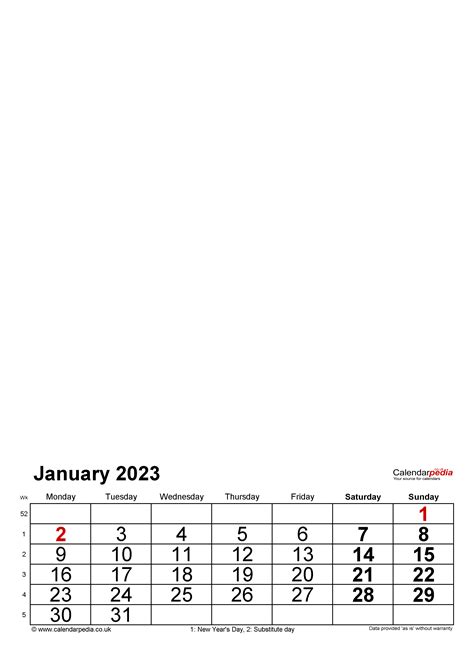 Microsoft Word 2023 Calendar Template