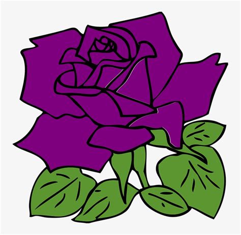 Purple Rose Clipart Simple Flower Clip Art Purple Rose Transparent