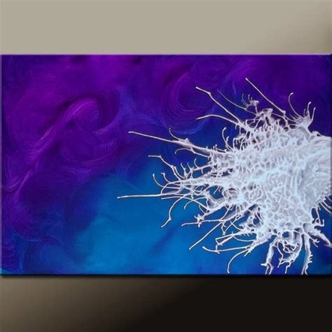Blue And Purple Abstract Canvas Art Painting 36x24 Original