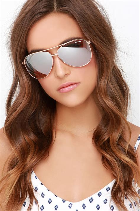 Quay Vivienne Gold Sunglasses Aviator Sunglasses 5000 Lulus