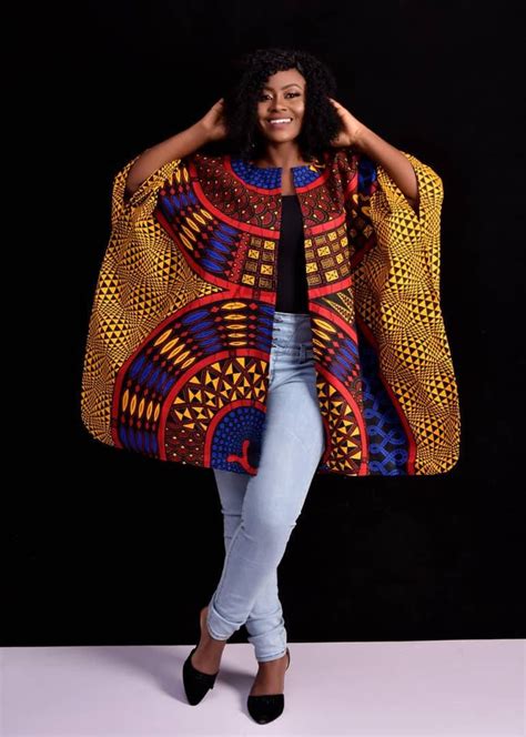 African Clothing For Women Plus Size Gold Ankara Top Oversized Kimono