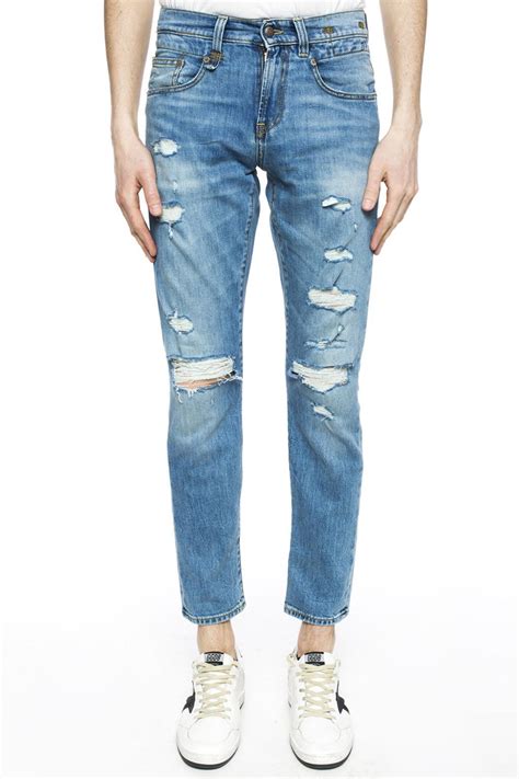 R13 Denim Jeans With Holes In Blue For Men Lyst