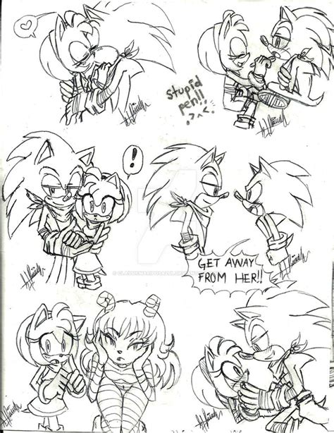 Doodles Sonic And Amy By Classicmariposazul On Deviantart