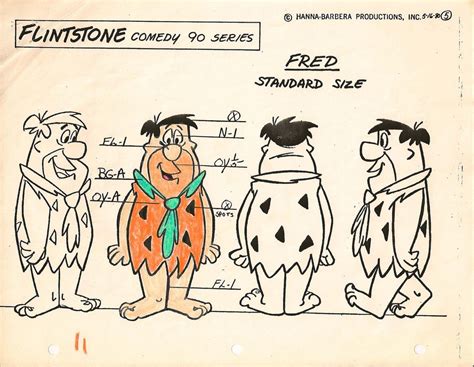 Hanna Barbera Fred Flintstone Cartoon Drawings Comic Layout