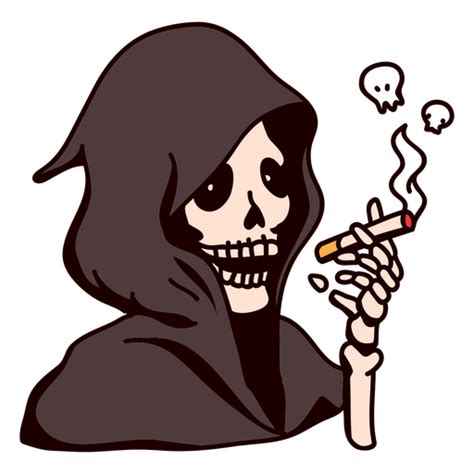 Grim Reaper Smoking A Cigarette Png And Svg Design For T Shirts