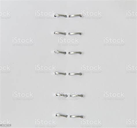 Staples In A Stapled Paper Macro View Stock Photo Download Image Now