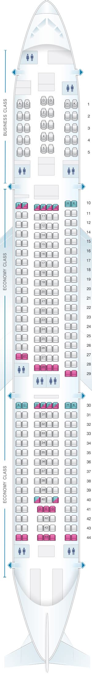 Seat Map Asiana Airlines Airbus A330 300 275pax Air T