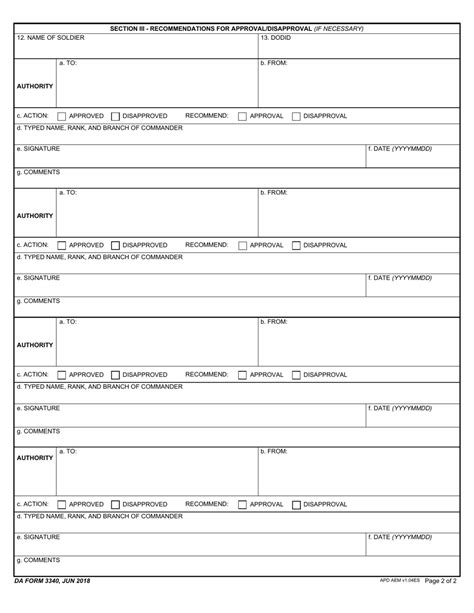 Da Form 3340 Fill Out Sign Online And Download Fillable Pdf