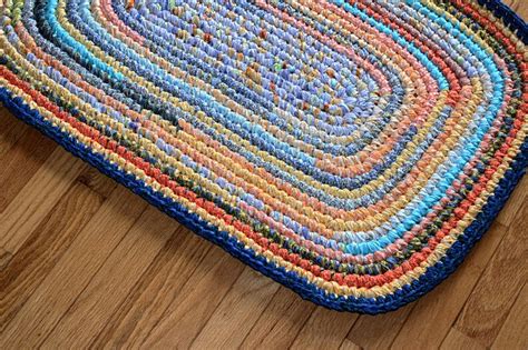 Hand Crocheted Oval Rag Rug Etsy