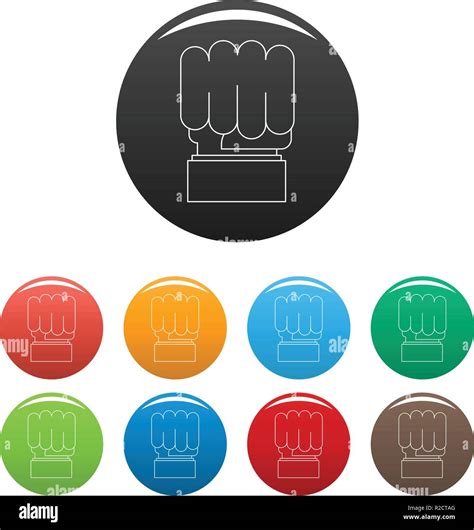 Big Fist Icon Outline Illustration Of Big Fist Vector Icons Set Color