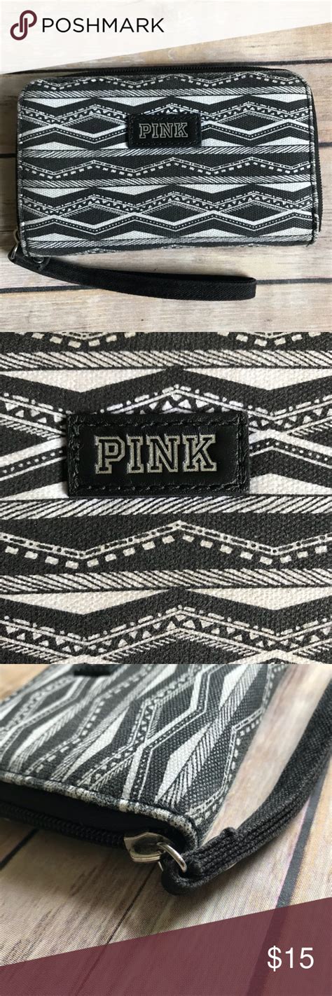 Pink By Victoria Secret Black Wristlet Wallet Black Wristlet