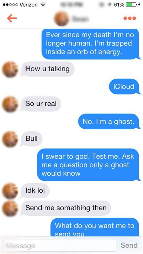 woman hilariously haunts tinder by pretending to be a ghost