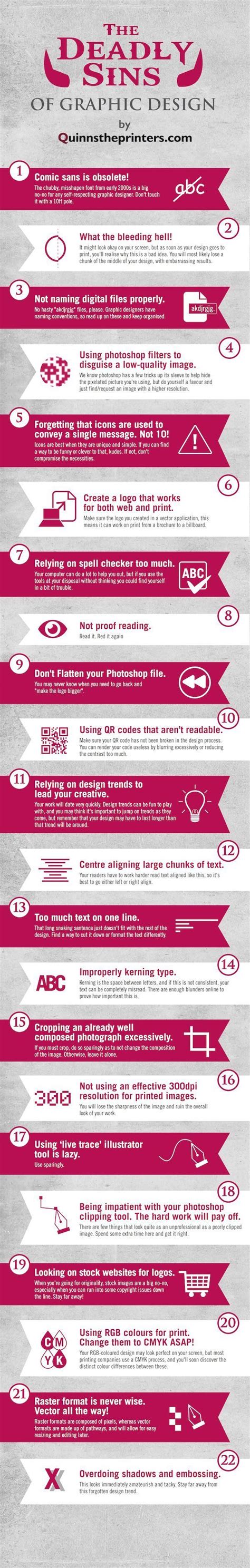 Infographic The Deadly Sins Of Graphicdesign Graphic Design Tips