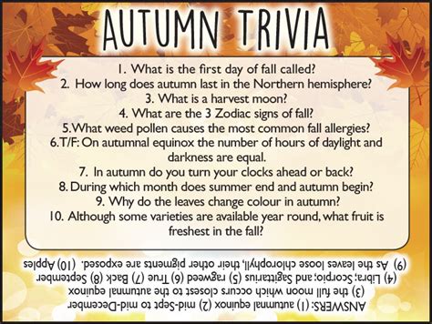 Printable Fall Trivia Questions Printable Word Searches