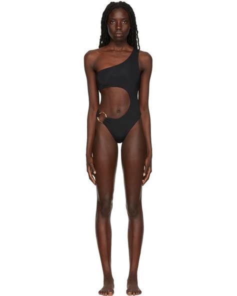 Louisa Ballou Synthetic Half Moon One Piece Swimsuit In Black Lyst Canada