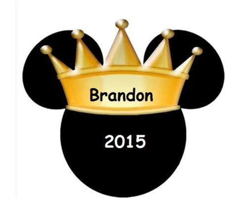 Mickey Mouse Head With Crown Disney Iron On Tshirt By Birthtobride