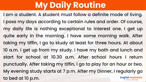 🎉 My Daily Schedule Essay Daily Schedule Example 2022 11 21