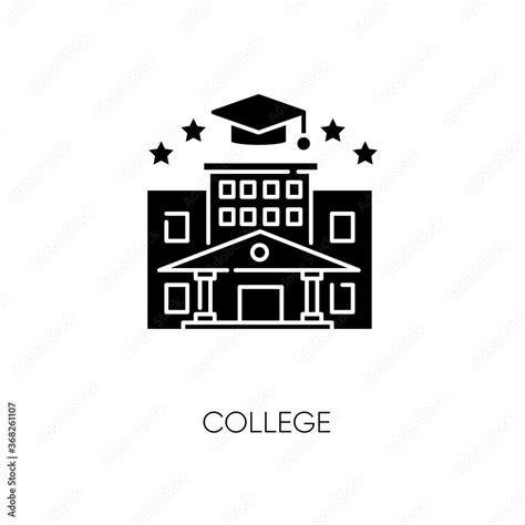 College Black Glyph Icon Higher Education Silhouette Symbol On White