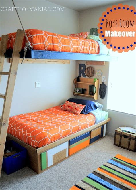 Boy's bedroom makeover now has a cozy and rustic. Boys Bedroom Makeover www.craft-o-maniac.com | Boys ...