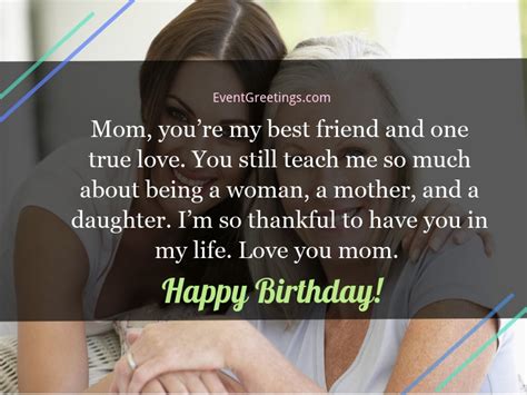 65 Lovely Birthday Wishes For Mom From Daughter