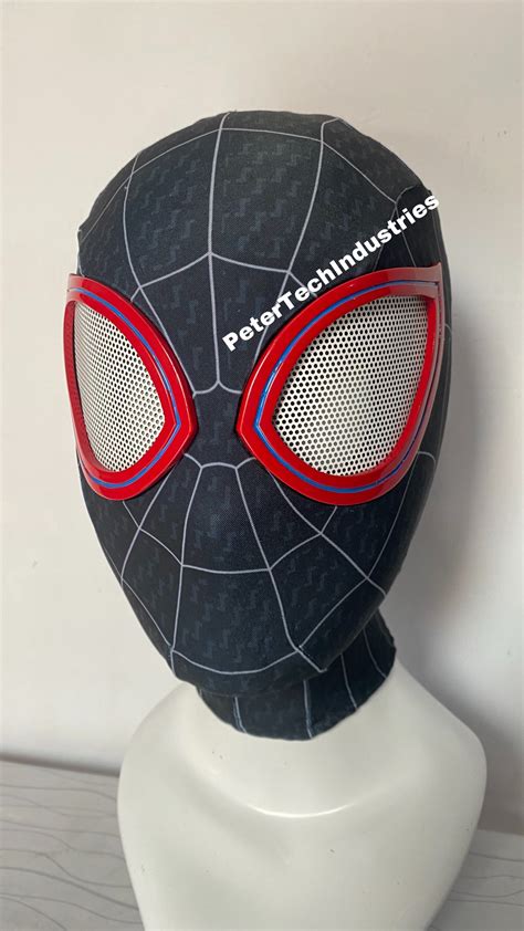 Mask Faceshell Miles Morales Spiderman Into Spiderverse Etsy Singapore