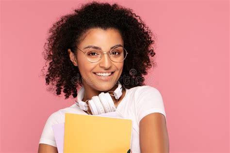 Happy African American Student Woman Smiling Stock Photo Image Of