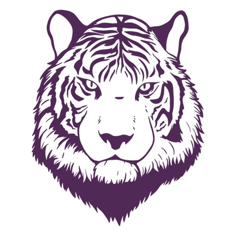 Frontal Tiger Head Hand Drawn Transparent Png And Svg