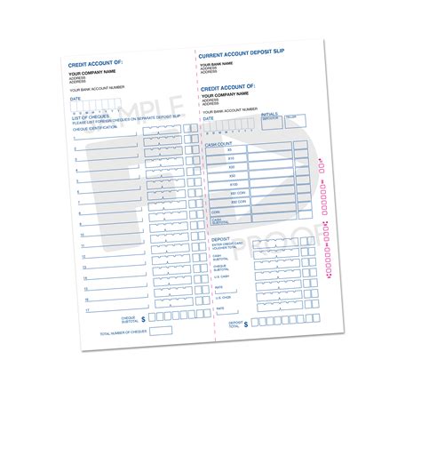 Deposit Slip Customizable Carbonless Template Form Forms Direct