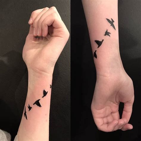 Flying Birds Tattoo On The Wrist