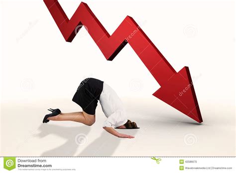 Composite Image Of Businesswoman Burying Her Head Stock Photo Image