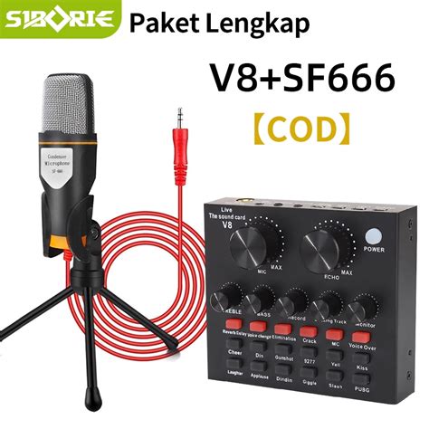 Jual Siborie Sound Card V8 Paket Lengkap Sf666 Mic Full Set Audio Usb