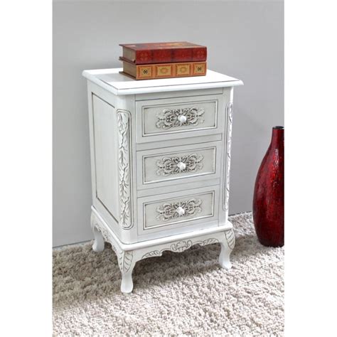 3 Drawer End Table In Antique White 3948 Aw