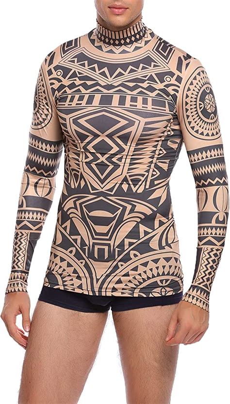Amazon Com COOFANDY Men S Slim Fit African Tribal Tattoo T Shirt Maui