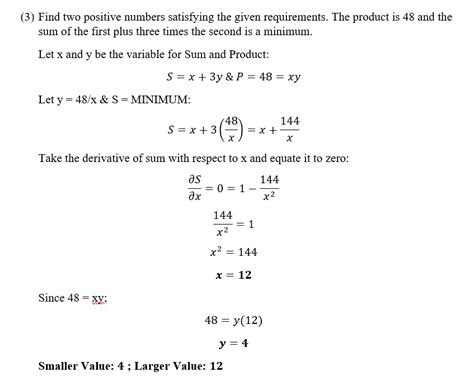 Solved 1 Find Two Positive Numbers That Satisfy The Given