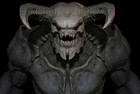 New Concept Art Explores The Demons Of Doom Doom Demons Demon Art Concept Art