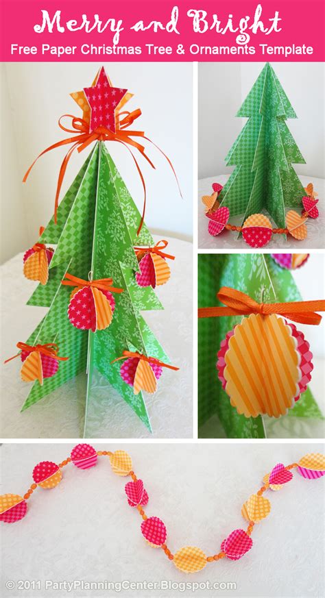 Party Planning Center: Free Printable Paper Christmas Tree and Ornaments