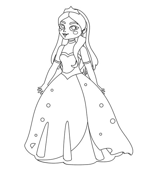 Принцесса с диадемой — раскраска для детей Распечатать бесплатно