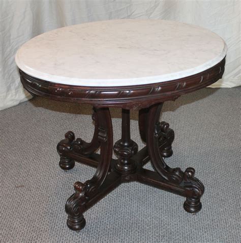 Bargain John's Antiques | Walnut Oval Marble Top Parlor ...