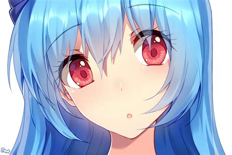 But now it became a trending fashion around the world. Anime Girl with Blue Hair and Red Eyes by AnjuMaakaVampire on DeviantArt