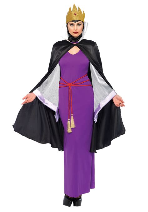 Black Evil Queen Costumes Set With Headband Halloween Cosplay Costume